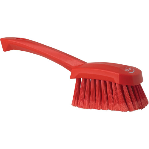 Vikan 41944 Soft/Split Bristles, Washing/Sweeping, Hand Brush, Short Handle, 270mm (Red) 1