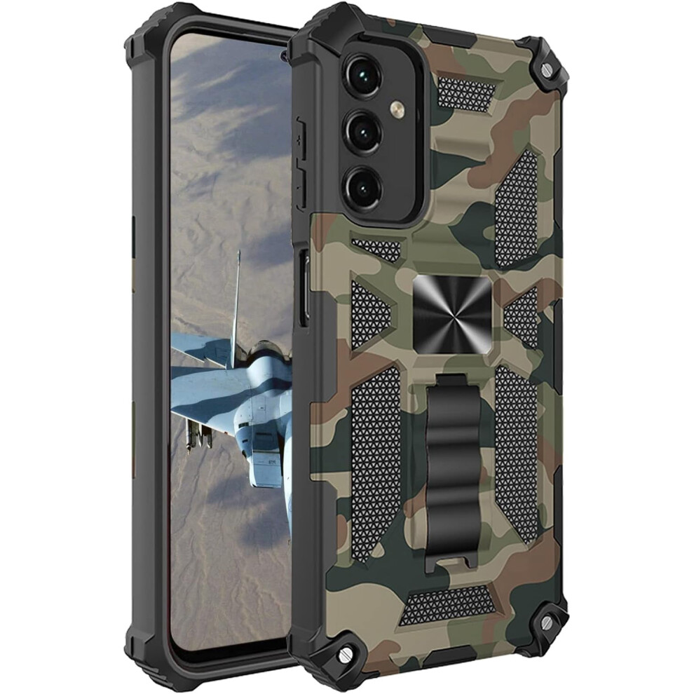 Compatible With Samsung Galaxy A54 5G Camo Case – Rugged Military-Grade Shockproof Cover With Kickstand & Car Mount, 6.4" Army Green 9426043813376