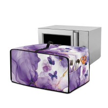 Stain-Resistant Convection Toaster Oven Cover, Machine Washable, 18.5"x14.5"x9", Butterfly White/Violet/Yellow Marble Design
