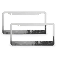 Abstract Moon Watercolor License Plate Frames Aluminum