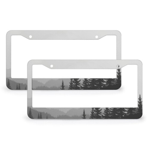 Abstract Moon Watercolor License Plate Frames Aluminum