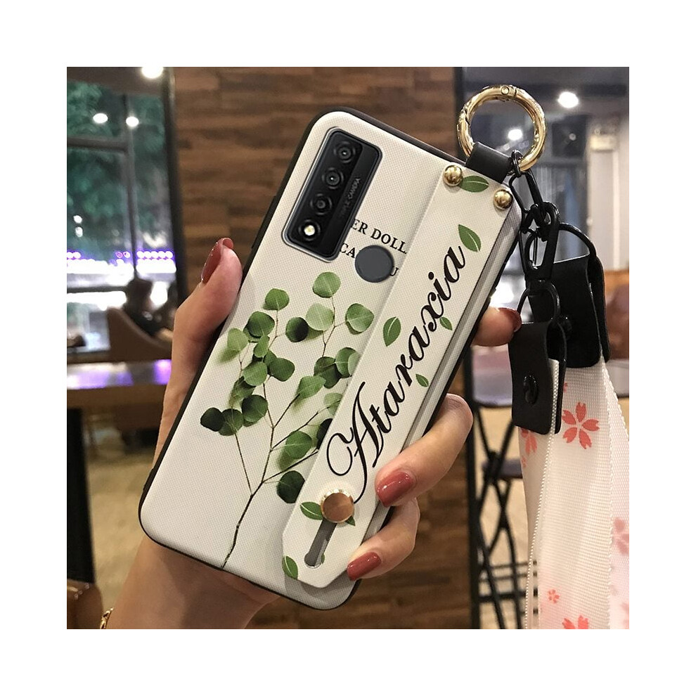 Phone Case Compatible With Tcl 20 Xe Â Waterproof Silicone, Kickstand, Wristband, Flower Design, Dust & Shock Resistant 9426043814502