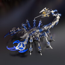 Blue 3D Metal Puzzle for Adults Scorpion, DIY Colorful 3D Metal Model Kits to Build with Tool, 3D Desktop Model Kits Building Toys for Adults/Teens