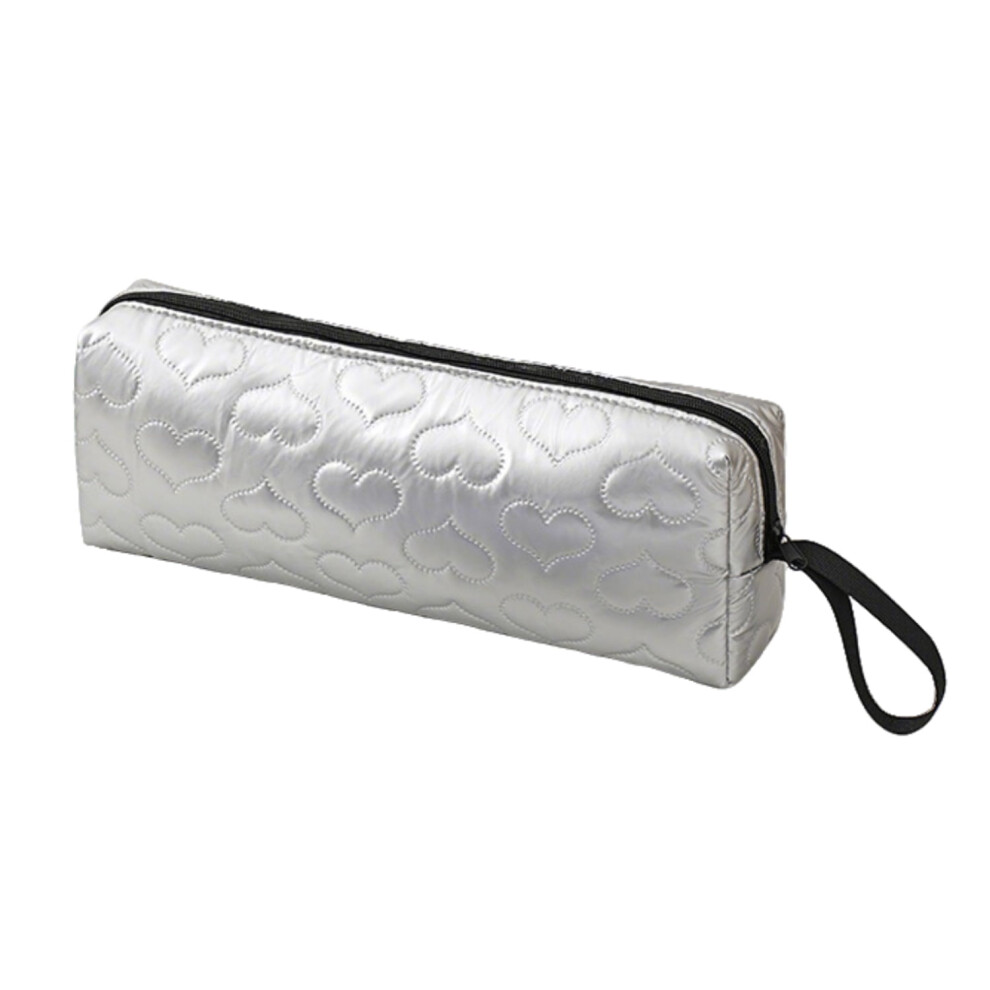 Hairdressing Tool Storage Bag, Heat-insulating Travel Storage Bag, Portable PU Love Cosmetic Bag,Silver