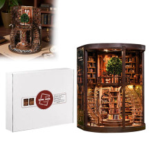 3D Wooden Book Nook Kit with LED Light 1 pc