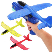 Foam Glider Catapult Plane Toy for Kids,3 Pack Airplane Launcher Toys with 2 Flight Modes,Outdoor Flying Toys Birthday Gifts for Boys Girls