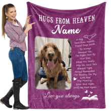 Custom Dog Blanket (280GSM Fleece) – Personalized with Pet Photo, Compatible with Dog Dads & Pet Lovers, Memorial Gift