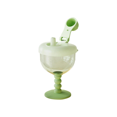 Plastic Sippy Cup Green High-Footed 5.1In Leak-Proof