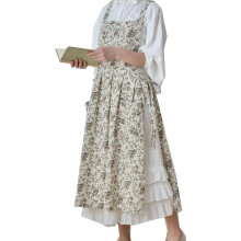 NAMZI Women's Retro Vintage Kitchen Apron with Pockets White