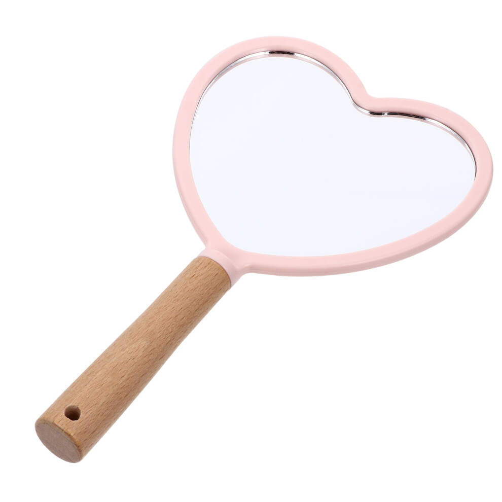 ULTNICE handheld makeup mirror pink heart design