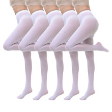 asdoklhq Womens Tights Woman 3PC Large Size and Christmas Candy-colored Tightsparty Clothing Accessories Color Solid Color Jumpsuit Stockings White M