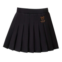 Girl School Uniform Pleated Scooter Skirt with Under Shorts Pull On Elastic Waist Skirt Black 9-10 Years