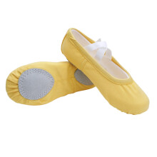 Scarpette da ballo per bambine, graziose pantofole da ballo in tela con fiocco, suola morbida ed elasticizzata, scarpe da yoga e ginnastica senza