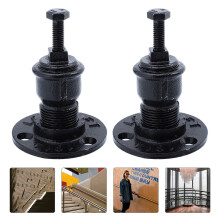 Pipe Handrail Bracket Black Iron 2 Pieces