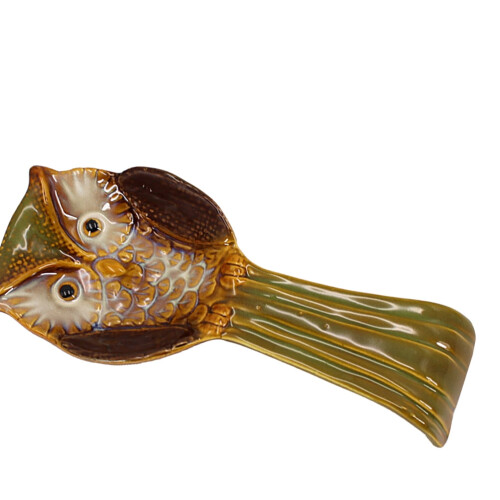 ETEREAUTY 1Pc Premium Ceramic Owl Shape Spoon Rest for Elegant Dining