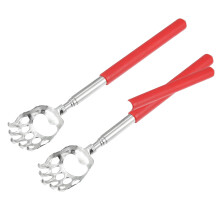 Extendable Bear Claw Stainless Steel Back Scratcher for Men and Women Red 2 Pcs