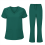 Women's Plus Size Scrubs Set Green XL 1