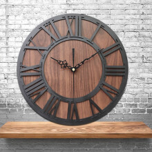 ULTNICE Modern Wall Clock Roman Numeral Design for Living Room 1Set