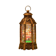 Christmas Snow Globe Lantern, Battery Operated Snowman with Christmas Tree Scene Glittering Hanging Water Lantern for Christmas Home Decoration Gift