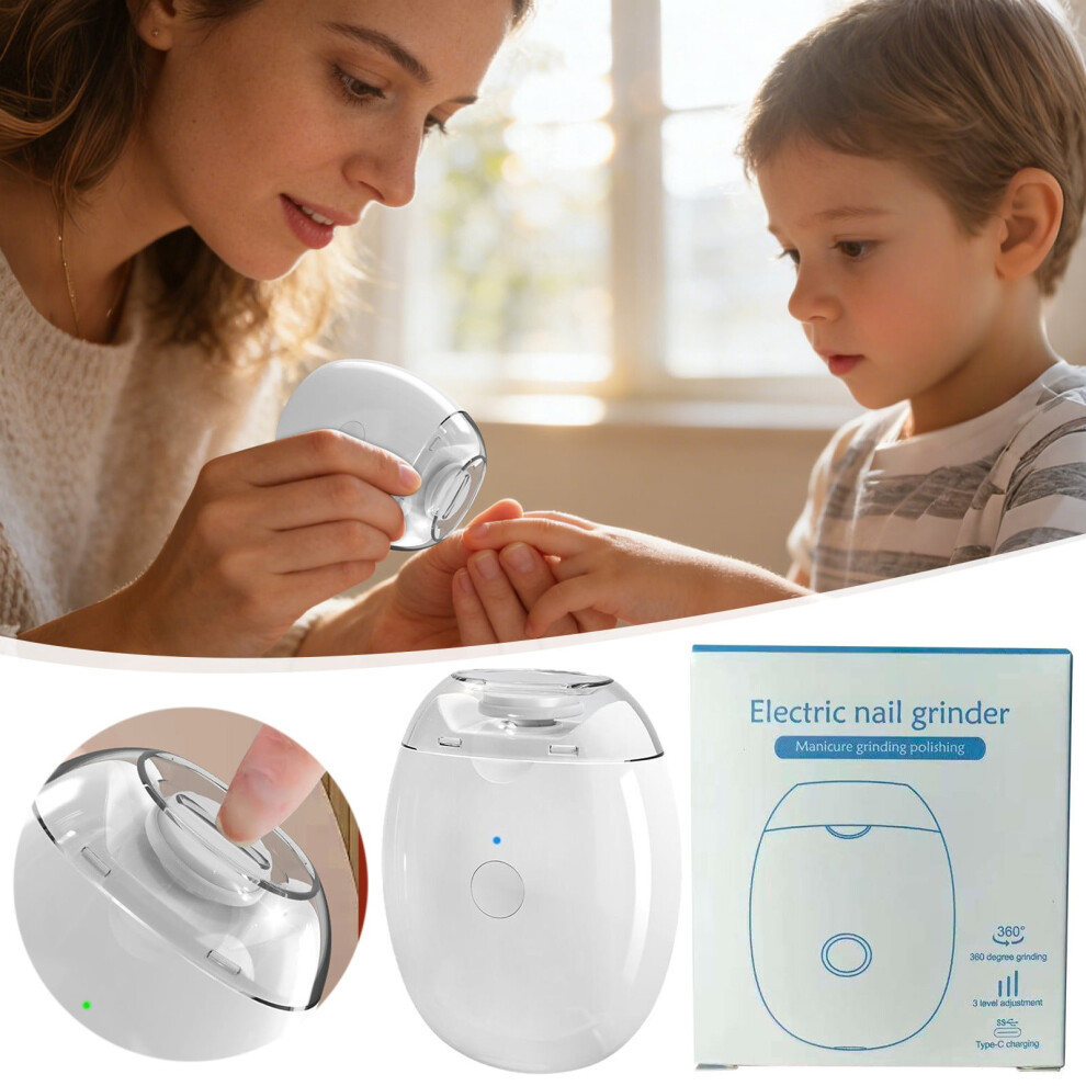 Fingernail Grinder with LED Light, 3 Speeds, for Baby and