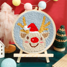 Punch Needle Embroidery Starter Kits,Punch Stitching Kit for Adults 20x20cm