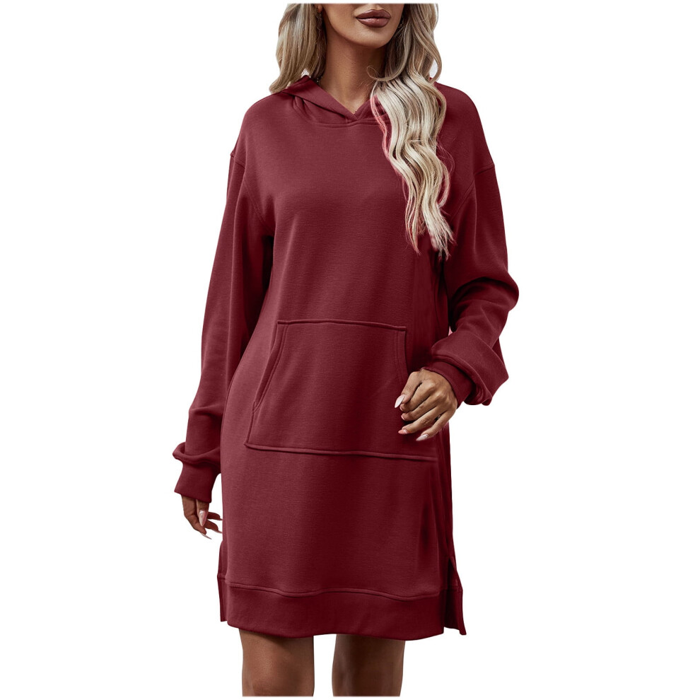 Women's Hooded Pullover Sweater Dress Oversized Long Sleeve 9341593976060