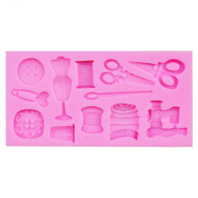 1 Piece 3D Sewing Tools Cake Silicone Button Scissors Shape Fondant Chocolate Sugar Dessert Decorations
