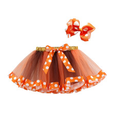 Girls Floral Flared Tutu Dress Brown 2-4 Years