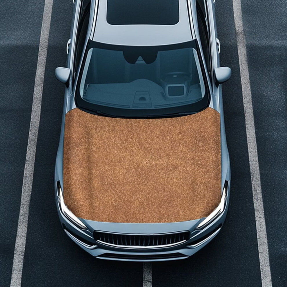Car Hood Cover Washable Vehicle Hood Protection Portable Car Bonnet Banner Fit For Most Automotive Sedans Trucks, Easy To Install Brown 9023022561244
