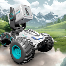 Programmable Robot Toy w/ Voice Repeater & Gesture Control - 16 Mood Lights, 90min Playtime - White Educational STEM Gift Age 3+ White