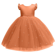 Toddler Girls Tutu Sundress Ruffle Sleeve Birthday Party Dresses Kids Princess Communion Gown Bridesmaid Wedding Prom Dress 4-5 Years