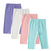 4 Pieces Girls Capris Leggings Crop Summer Leggings for School Wearing Multicolor 3-4 Years