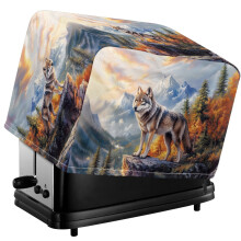 Wolf Mountain Print Toaster Cover Universal 2 Slice with Drawstring, Dustproof Waterproof Easy to Clean Toaster Cover (11.4"x7.8"x7.4")