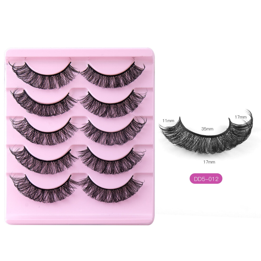 False Eyelashes D-Curve Natural Synthetic 5 Pairs