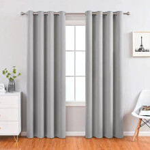 Gray Blackout Curtains 78 Inch Long Modern Window Panels & Draperies for Living Room Bedroom