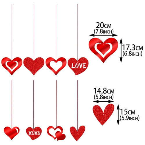 Pendentif décoratif pour la Saint-Valentin, 2D plat 2