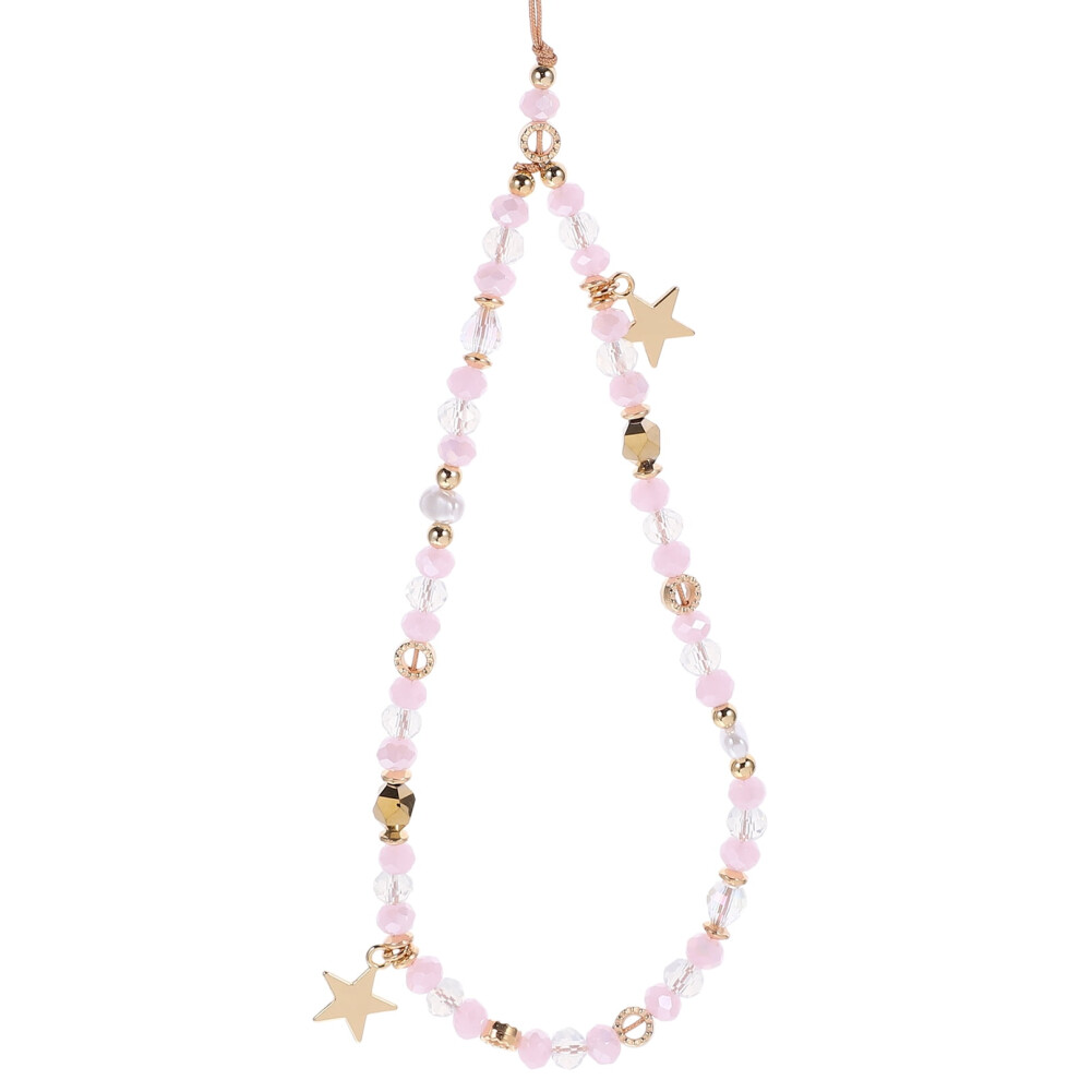 Frcolor Beaded Phone Lanyard Strap Pink 9101399780434