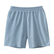 AWZXDE Toddler Boys Solid Color Casual Shorts For Boys Comfortable Elastic Waist 5 Inch Inseam Shorts For Summer Play Light Blue,1-2 Years