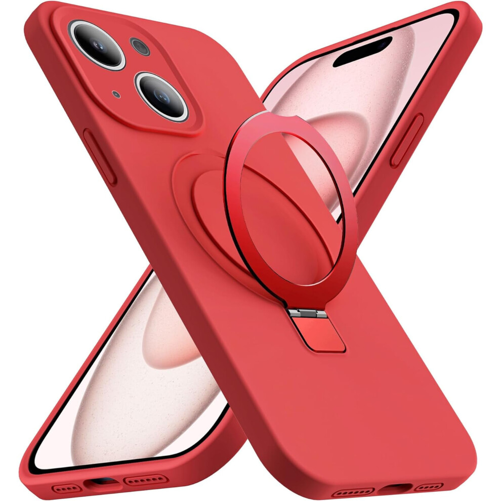 Magnetic Iphone 15 Plus Case, Magsafe-Compatible, Military-Grade Shockproof Liquid Silicone, 6.7", Red 9178400154829