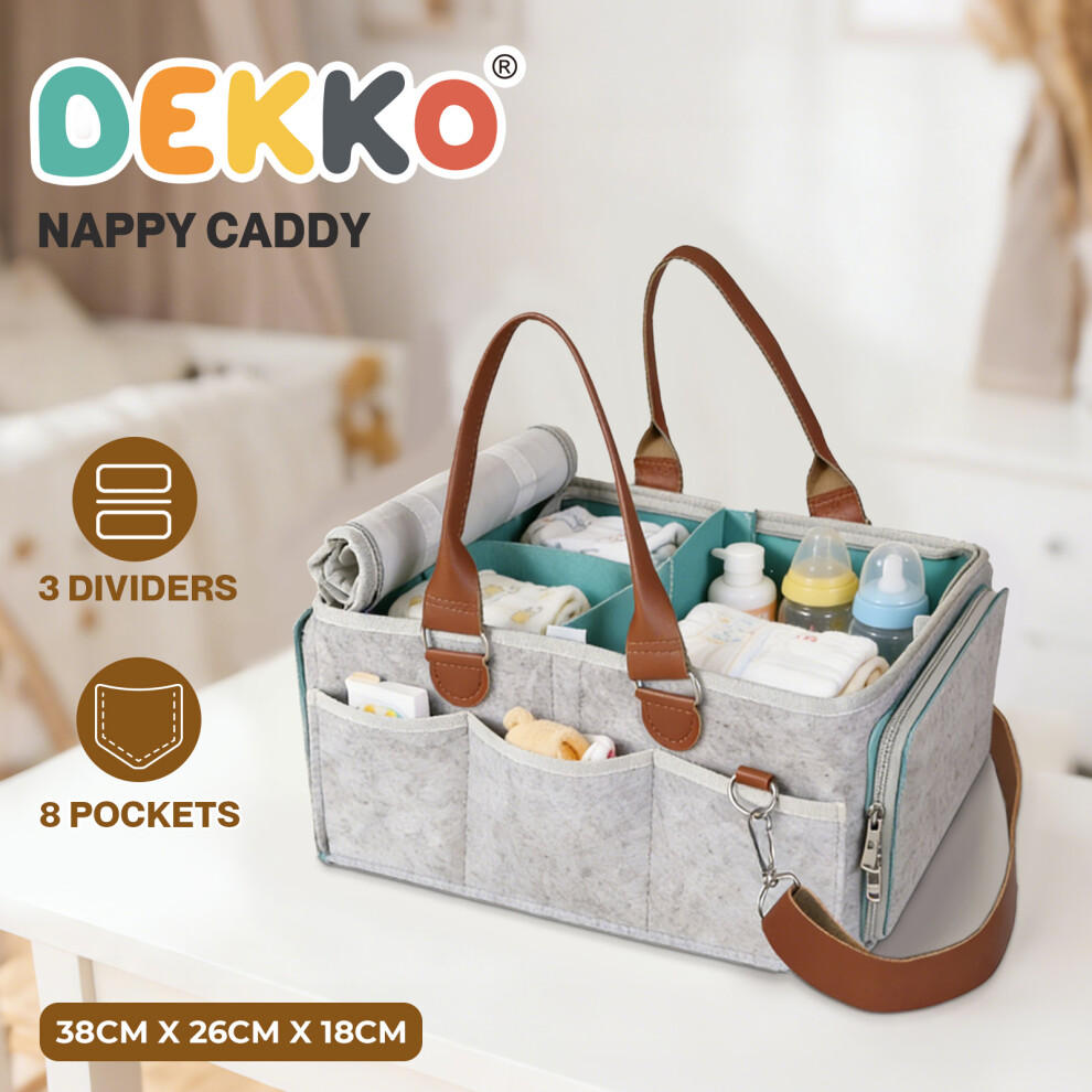 Nappy Caddy Organiser Baby Diaper Storage Bag With Shoulder Strap Portable Dekko
