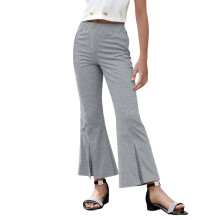 AWZXDE Girls Pants Fashion Solid Color Casual Front Slit Flared Leg, Children Long Trousers for a Stylish Everyday Look Grey,2-3 Years