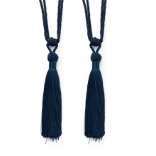 2 Pack Curtain Tiebacks Handmade Decorative Curtain Holdbacks Rope with Tassel- Navy blue