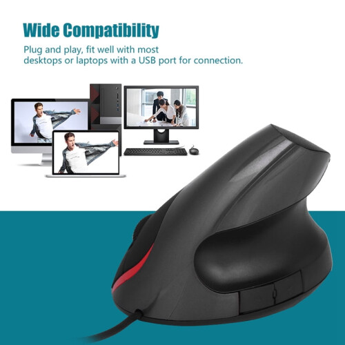 Verticale USB-muis met snoer, ergonomisch, 1600 dpi 1