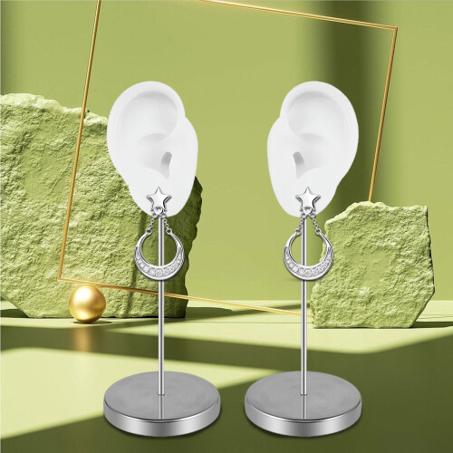 Realistic Soft Silicone Ear Model Practical Ear Studs Display Props Realistic Left and Right Human Ear Mannequin 1