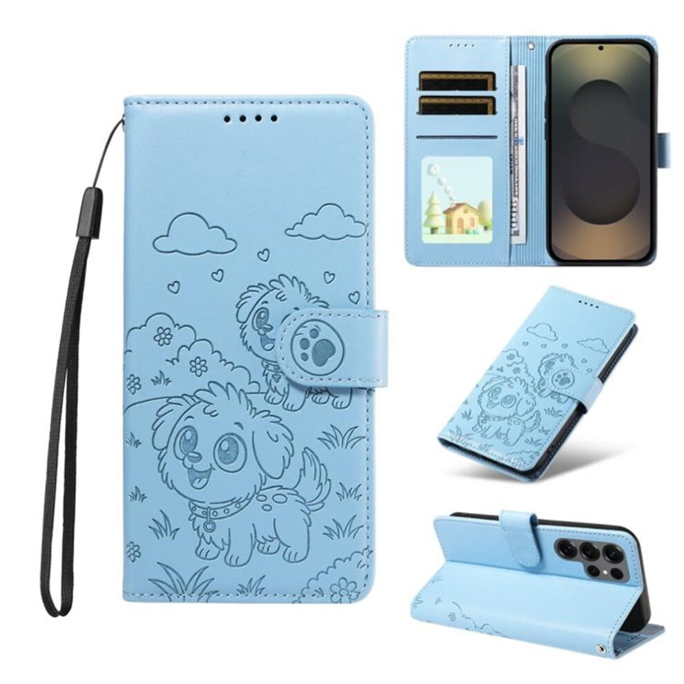 Leather Flip Case For Samsung Galaxy S25 Ultra 5G Â Rfid Wallet, Magnetic Clasp, Lanyard & Stand Blue 9178400155284