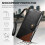 Pung til iPhone15Pro Max – Magnetisk flip i PU-læder, patchwork-stil, snorrem, håndledsrem og lynlåskortholder 6