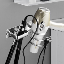 Hair Dryer Stand Wall Mount Blow Dryer Organizer for Flat Irons Curling Wands Save Space Easy Install