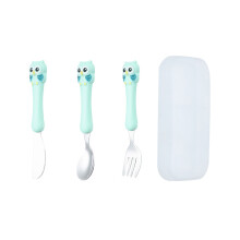 3 Pieces Toddler Utensils Kids Silverware Set With Silicone Handle Children Sa Fe Spoons And Forks，K Nife Food Grade Silicone