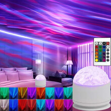 Aurora Light Projector: 2-in-1 Galaxy & Ocean Wave, 16-Color USB Rechargeable Night Light with Remote – Compatible with Bedroom, Home Decor, Kids
