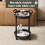 Round Side Table White with 2 Shelves and 4 Wheels 4